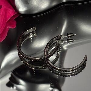 NEW - PARK LANE - ON THE TOWN - Swarovski crystal Pierced Hoop Earrings - 10640